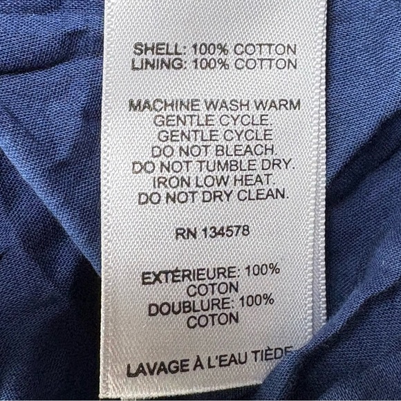 Vineyard Vines Textured Smocked Mini Dress Size M Medium Blue Cotton Resortwear - Picture 8 of 8